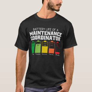 Camiseta Autonomia Da Bateria De Um Coordenador De Manutenç