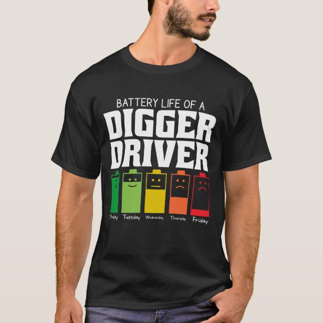 Camiseta Autonomia Da Bateria De Um Driver De Digger (Frente)