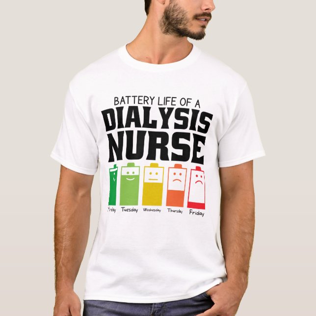 Camiseta Autonomia Da Bateria De Um Enfermeiro De Diálise (Frente)