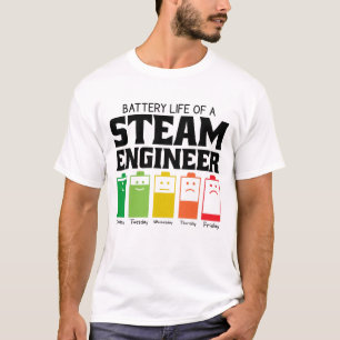 Camiseta Autonomia Da Bateria De Um Engenheiro A Vapor
