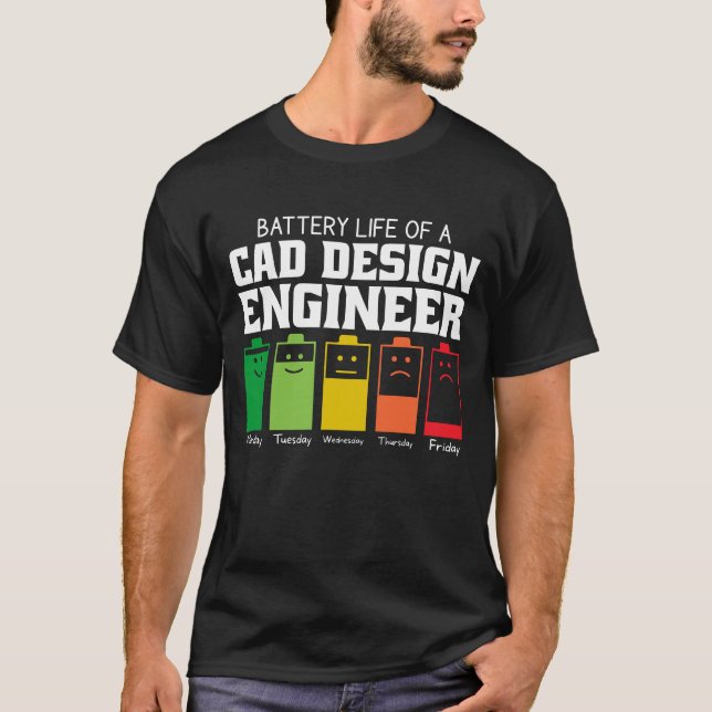 Camiseta Autonomia Da Bateria De Um Engenheiro De Design De (Frente)