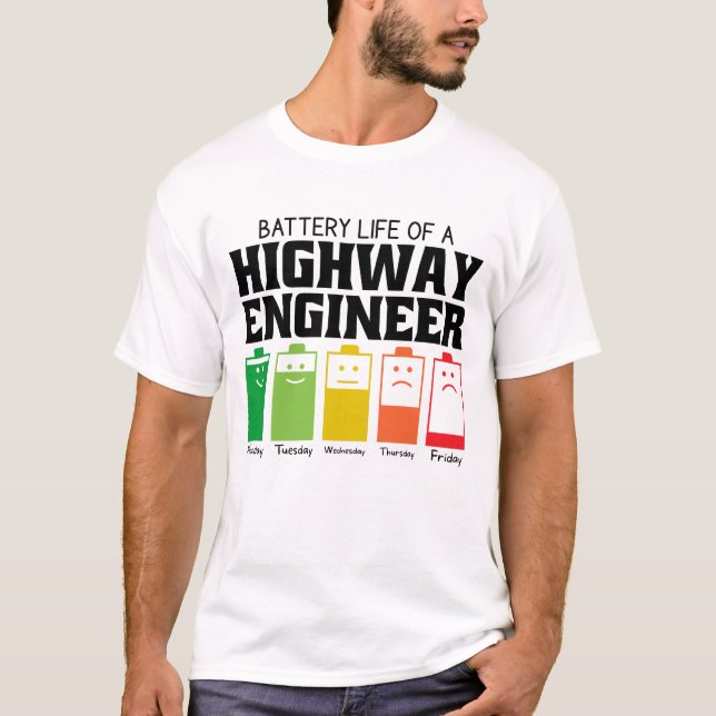 Camiseta Autonomia Da Bateria De Um Engenheiro De Estrada (Frente)