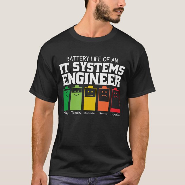 Camiseta Autonomia Da Bateria De Um Engenheiro De Sistemas  (Frente)