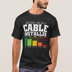 Camiseta Autonomia Da Bateria De Um Instalador De Cabo