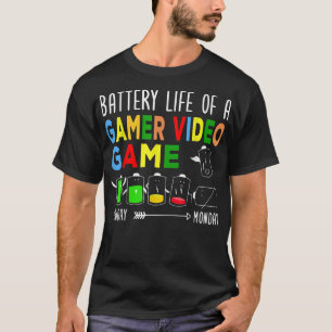 Camiseta Autonomia Da Bateria De Um Jogo De Vídeo De Jogado