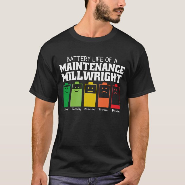 Camiseta Autonomia Da Bateria De Um Millwright De Manutençã (Frente)