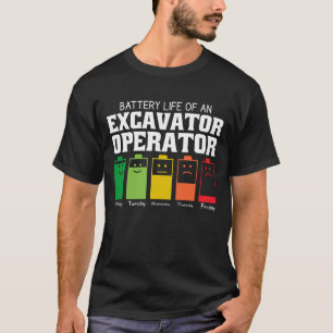 Camiseta Autonomia Da Bateria De Um Operador Escavador