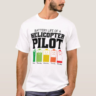 Camiseta Autonomia Da Bateria De Um Piloto De Helicóptero