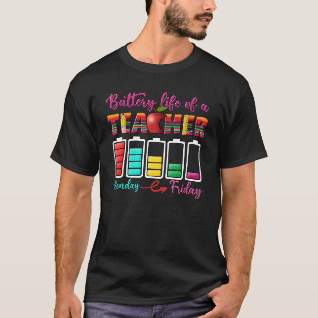 Camiseta Autonomia da bateria de um professor de volta à es (Frente)