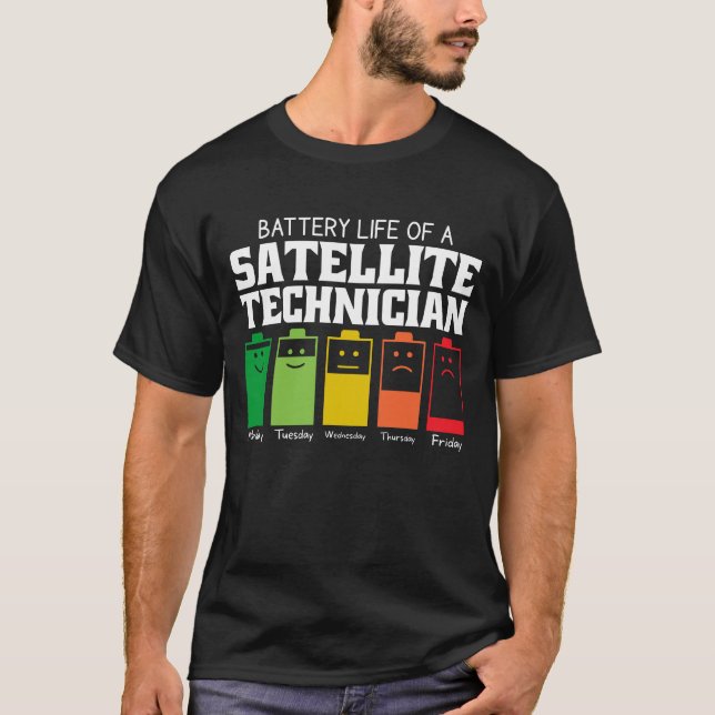 Camiseta Autonomia Da Bateria De Um Técnico De Satélite (Frente)