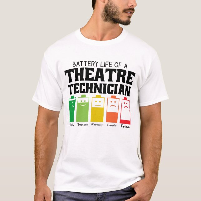 Camiseta Autonomia Da Bateria De Um Técnico De Teatro (Frente)