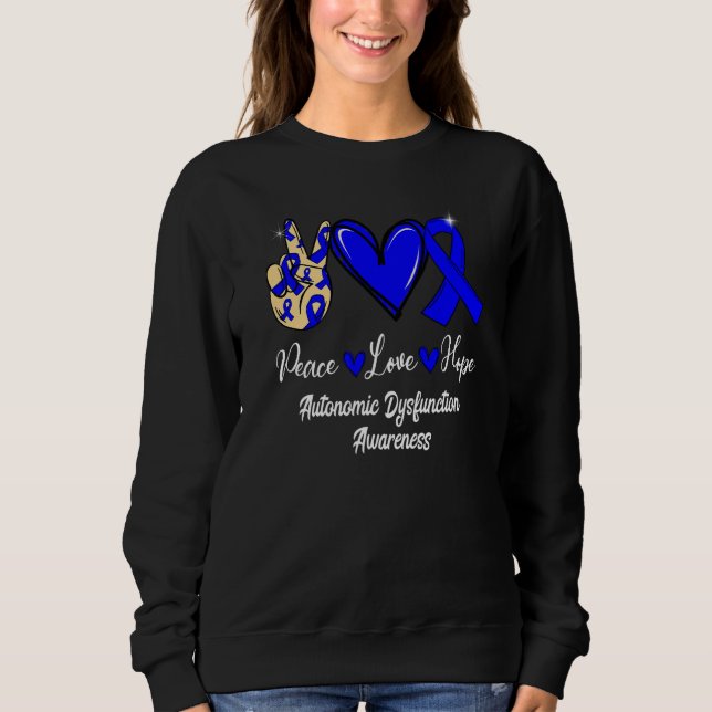 Camiseta Autonomic Dysfunction Awareness Peace Love Hope Bl (Frente)