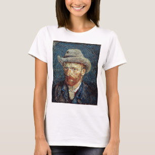 Camiseta Autoretrato de Van Gogh com Cinza Felt Hat