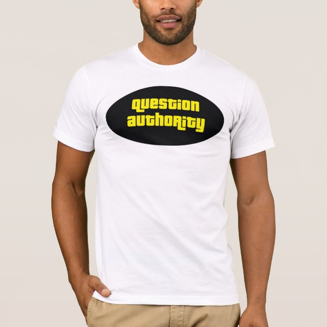 Camiseta autoridade da pergunta (Frente)