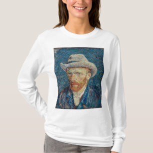 Camiseta Autorretrato com Cinza Felt Hat por Vincent van Go