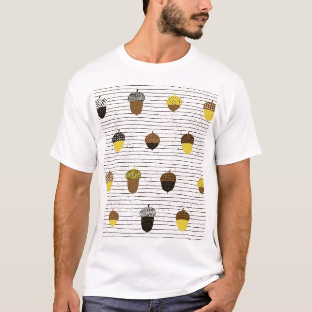 Camiseta Autumn Acorns: Vintage Vibes (Frente)