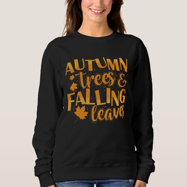 Camiseta Autumn Autumn Trees and Falling Leaves (Frente)