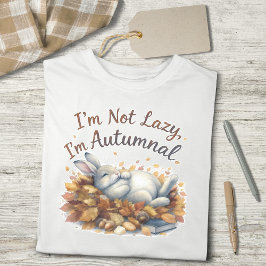 Camiseta Autumn Bunny com Folhas Engraçadas