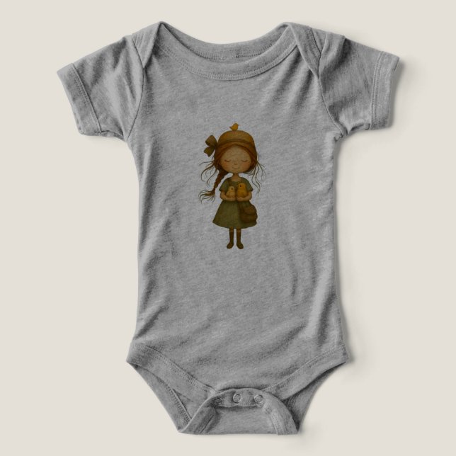 Camiseta Autumn Cinza DTG Bebê (Design frontal)