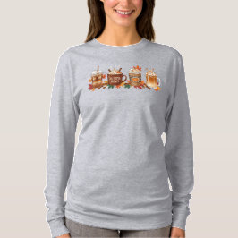 Camiseta Autumn Coffee Pumpkin Spice Long Sleeve Season Shi