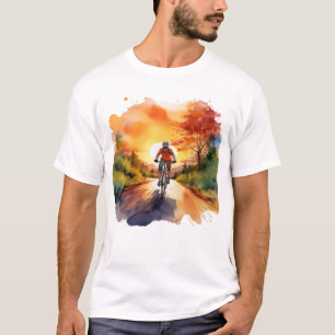 Camiseta Autumn Cycling Adventure - Watercolor Bike Ride A