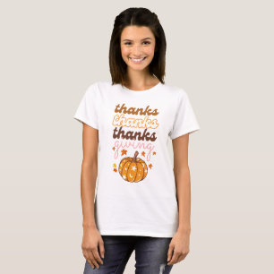 Camiseta Autumn Deixa Groovy Pumpkin Feriado no Dia de Ação