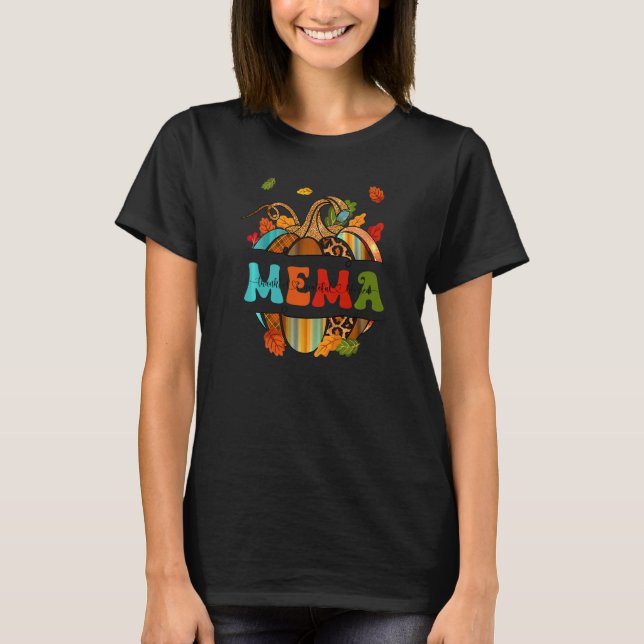 Camiseta Autumn Fall Outfit Mema Thankful Grateful Blessed  (Frente)