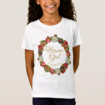 Camiseta Autumn Floral Wreath Flower Girl Favor do Casament<br><div class="desc">Esta camiseta fofa foi projetada especialmente para a sua flor de casamento. A design apresenta uma coroa de flores em cores ricas do outono, incluindo rosa-coral, vermelho, laranja e ameixa. O texto é um guião de ouro elegante, e há um lugar para digitar seu nome. Excelente maneira de a obrigado...</div>
