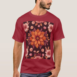Camiseta Autumn Flowers Maroon T Shirt