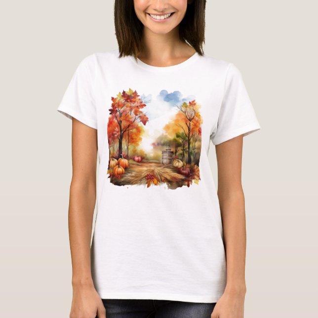 Camiseta Autumn Harvest Russe Fall Pumpkin (Frente)
