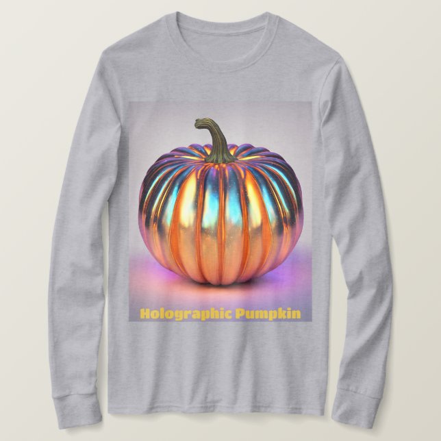 Camiseta Autumn Holographic Pumpkin T Shirt (Frente do Design)