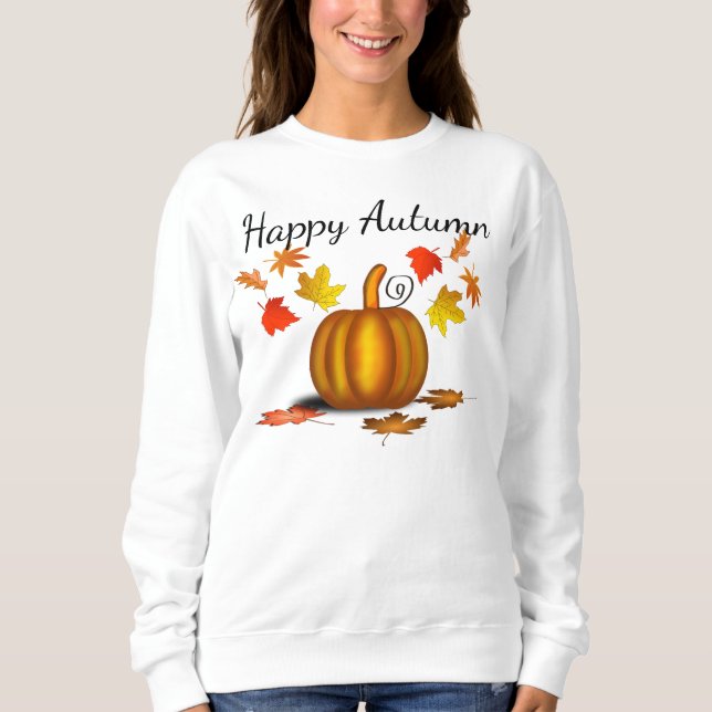 Camiseta Autumn Leaves & Pumpkin Shirt (Frente)