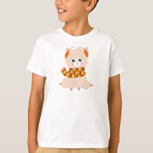 Camiseta Autumn Llama, Cute Llama, Llama Com Scarf, Alpaca