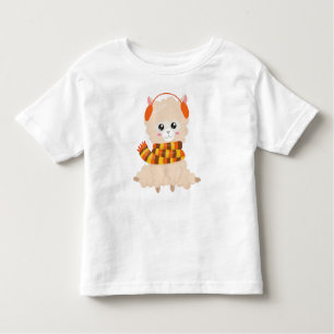 Camiseta Autumn Llama, Cute Llama, Llama Com Scarf, Alpaca