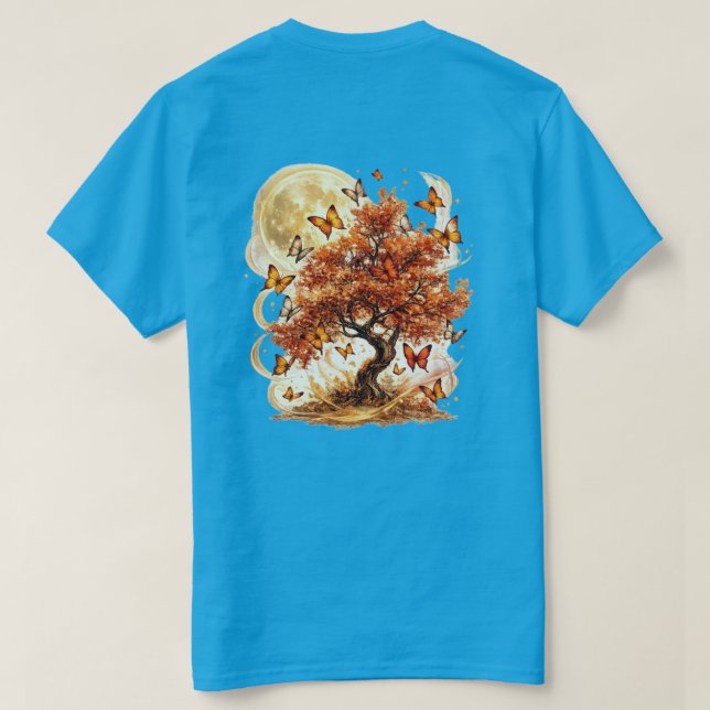 Camiseta Autumn Moon Tree Art (Verso do Design)