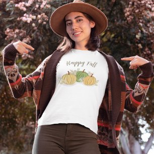 Camiseta Autumn Pumpkins Happy Fall Watercolor