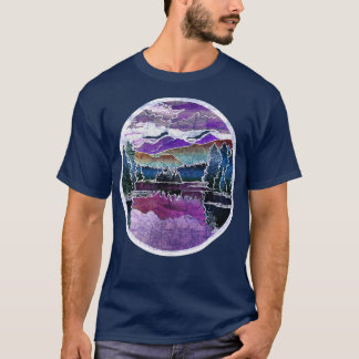 Camiseta Autumn Sunset Adirondack Mounts Lago outono