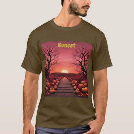Camiseta Autumn Sunset Pumpkins