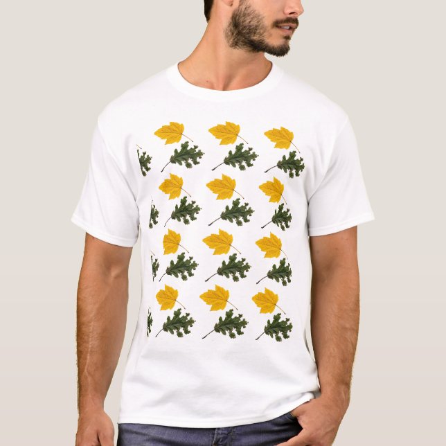 Camiseta Autumn Symmetry Leaf Pattern (Frente)