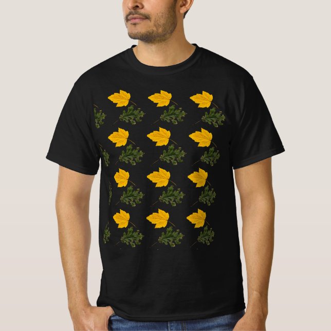 Camiseta Autumn Symmetry Leaf Pattern (Frente)