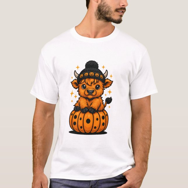 Camiseta Autumn Tabby Cat com Pumpkin Sweater Call (Frente)