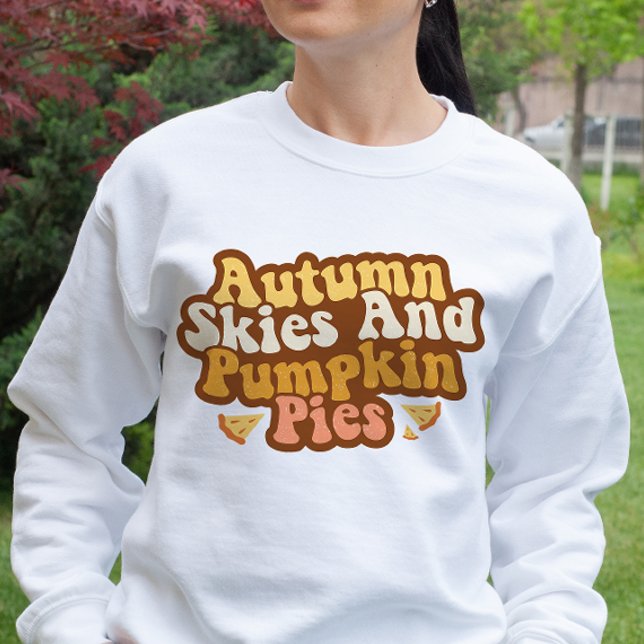 CAMISETA AUTUMN TEMOS CÉU E PEDAÇOS DE PUMPKIN NO OUTONO (Criador carregado)