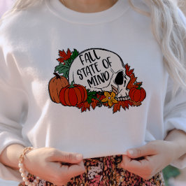 CAMISETA AUTUMN THEMN FALL STATE OF MIND SKULL