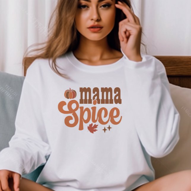 CAMISETA AUTUMN THEMN RETRO SPICE MAMA PUMPKIN (Criador carregado)