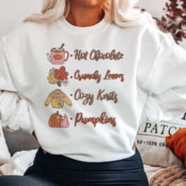 CAMISETA AUTUMN THEMN THEMING HOT CHOCOLATA CRUNCHY DEIXA C