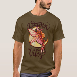 Camiseta Autumn Vibes Moon Witch Black Fairy Art 