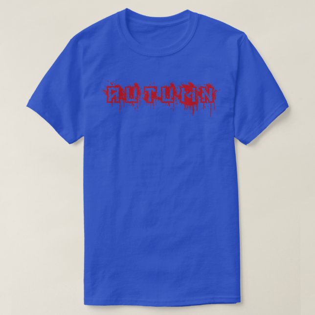 Camiseta AutumnFirst Name Halloween Figurume Personalizado (Frente do Design)