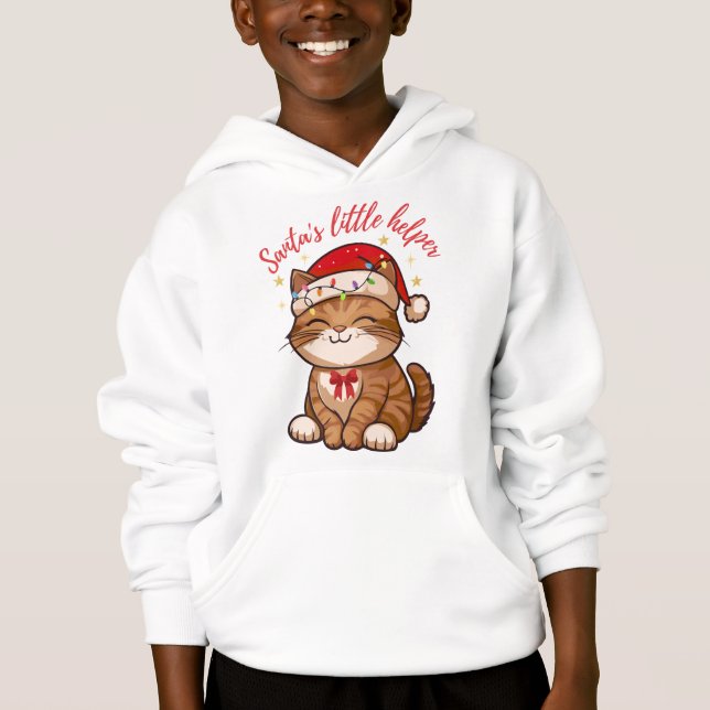 Camiseta  Auxiliar de Natal Gatinho Natal  (Frente)