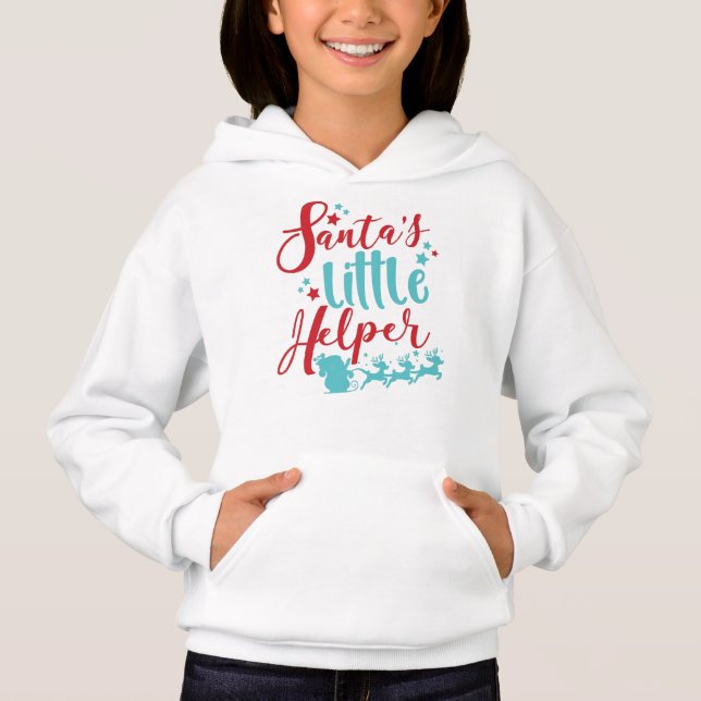 Camiseta Auxiliar De papais noeis, Sleigh, Reindeer, Estrel (Frente)