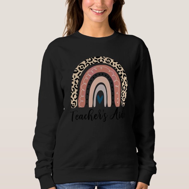Camiseta Auxiliar de Professor Leopardo Arco-íris Apreciaçã (Frente)